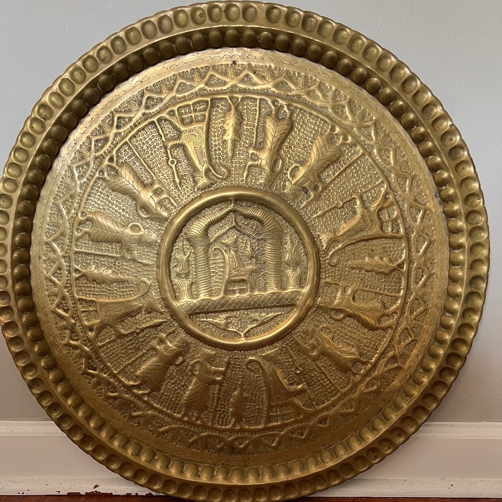 Antique hHammered Brass Tray